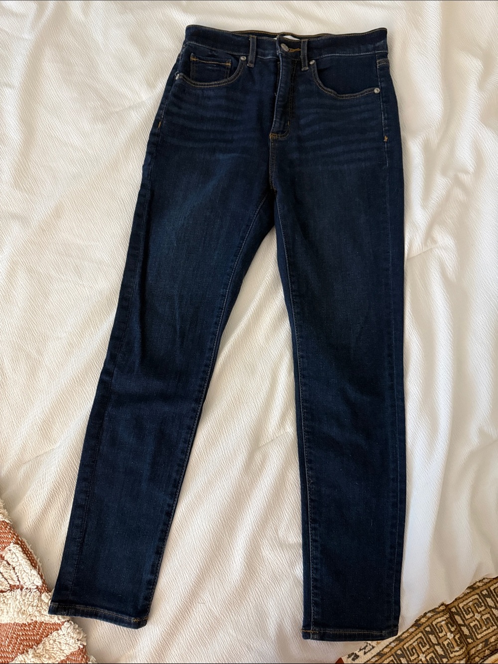 LOFT Dark Indigo High-Rise Skinny Jeans